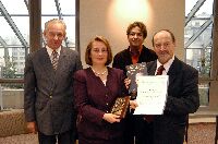 Laureatka podczas uroczystego wręczenia nagrody.